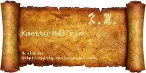 Kmetty Mária névjegykártya